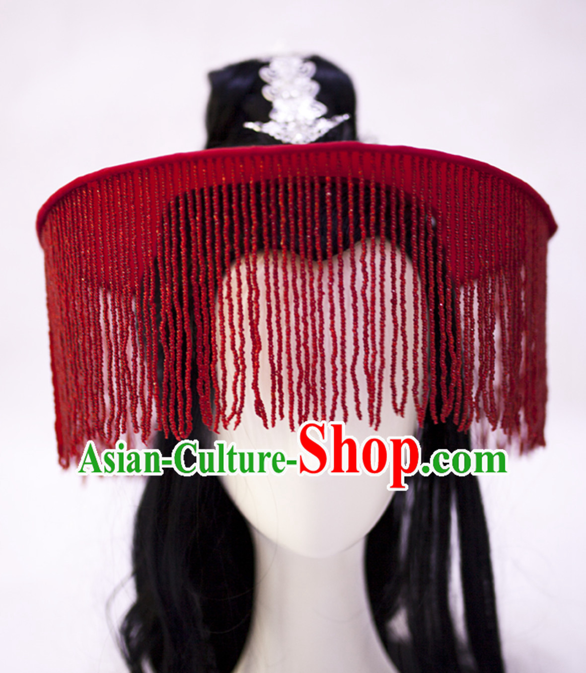 Red Chinese Ancient Tang Dynasty Swordsman Style Hat