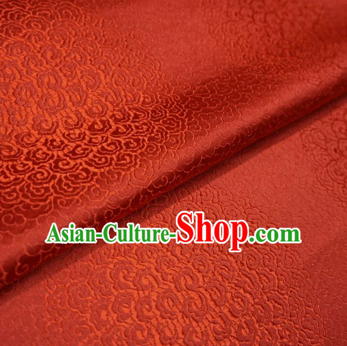 Chinese Traditional Clothing Royal Court Pattern Tang Suit Red Brocade Ancient Costume Cheongsam Satin Fabric Hanfu Material