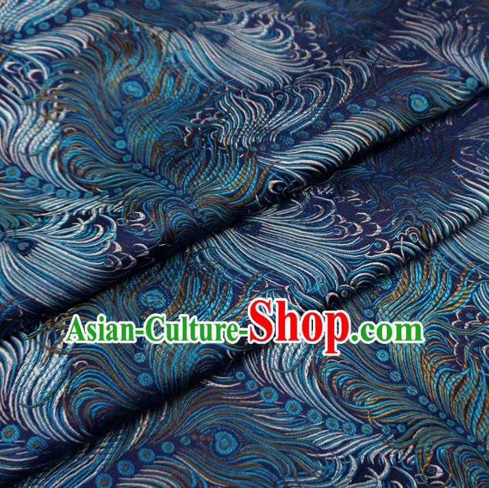 Chinese Traditional Clothing Royal Court Feather Pattern Tang Suit Brocade Ancient Costume Cheongsam Satin Fabric Hanfu Material