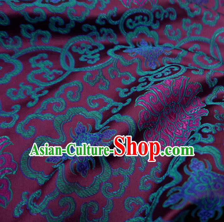 Chinese Traditional Royal Court Pattern Purple Brocade Xiuhe Suit Fabric Ancient Costume Tang Suit Cheongsam Hanfu Material