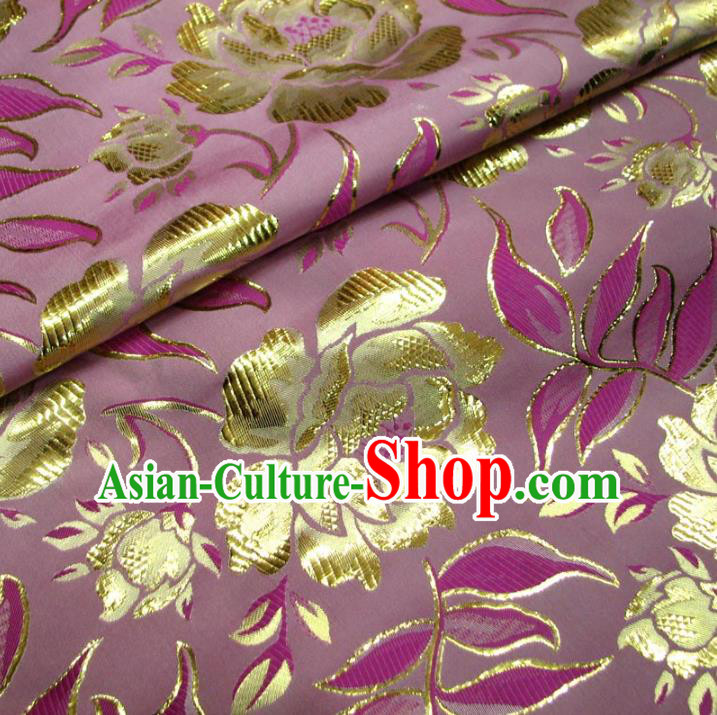 Chinese Traditional Royal Court Peony Pattern Pink Brocade Xiuhe Suit Fabric Ancient Costume Tang Suit Cheongsam Hanfu Material