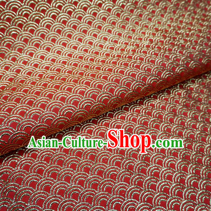 Chinese Traditional Royal Court Scale Pattern Red Brocade Xiuhe Suit Fabric Ancient Costume Tang Suit Cheongsam Hanfu Material