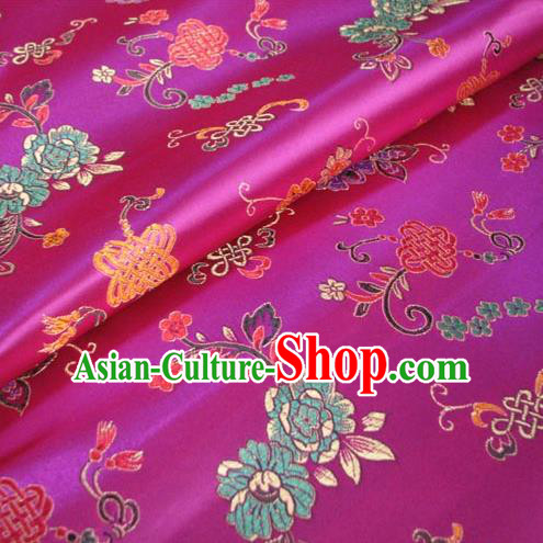 Chinese Traditional Royal Palace Chinese Knots Pattern Design Rosy Brocade Xiuhe Suit Fabric Ancient Costume Tang Suit Cheongsam Hanfu Material