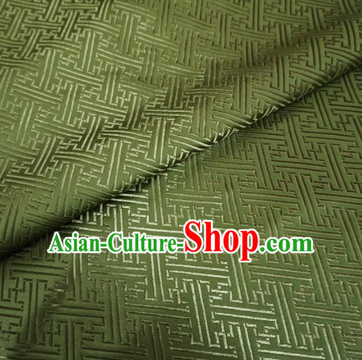 Chinese Traditional Royal Palace Pattern Design Green Brocade Mongolian Robe Fabric Ancient Costume Tang Suit Cheongsam Hanfu Material