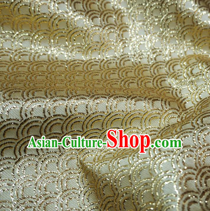 Chinese Traditional Royal Palace Scale Pattern Design Golden Brocade Mongolian Robe Fabric Ancient Costume Tang Suit Cheongsam Hanfu Material