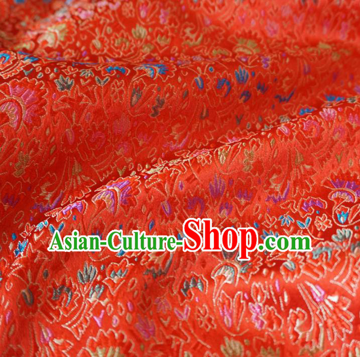 Chinese Traditional Royal Palace Pattern Design Red Brocade Xiuhe Suit Fabric Ancient Costume Tang Suit Cheongsam Hanfu Material