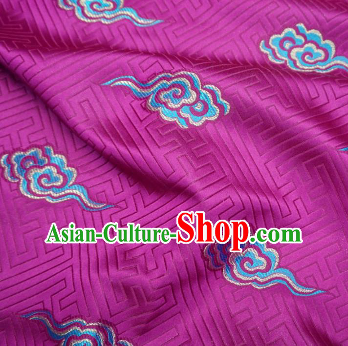 Chinese Traditional Royal Palace Clouds Pattern Design Rosy Brocade Xiuhe Suit Fabric Ancient Costume Tang Suit Cheongsam Hanfu Material