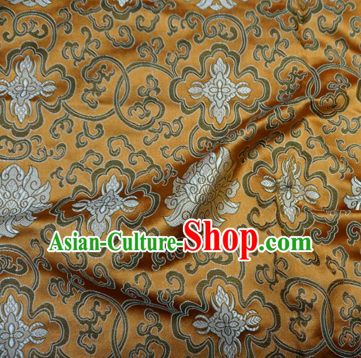 Chinese Traditional Royal Palace Pattern Design Bronze Brocade Mongolian Robe Fabric Ancient Costume Tang Suit Cheongsam Hanfu Material