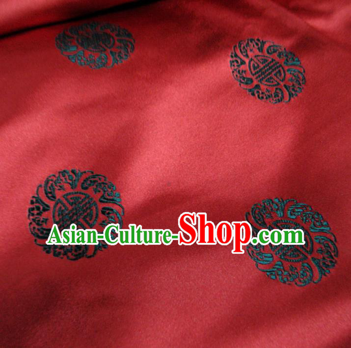 Chinese Traditional Royal Palace Pattern Design Hanfu Purplish Red Brocade Mongolian Robe Fabric Ancient Costume Tang Suit Cheongsam Material