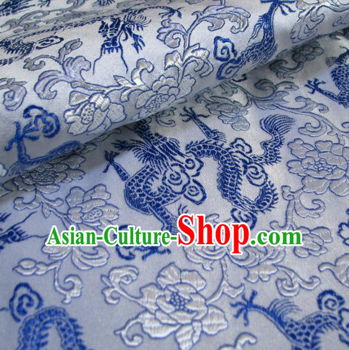 Chinese Traditional Royal Palace Dragons Pattern Design Hanfu Brocade Xiuhe Suit Fabric Ancient Costume Tang Suit Cheongsam Material