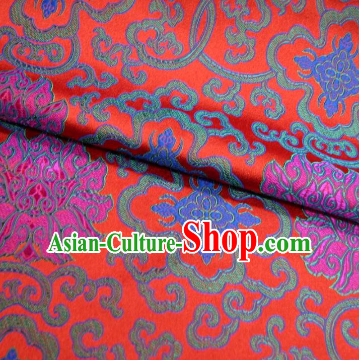 Chinese Traditional Palace Pattern Design Hanfu Red Brocade Mongolian Robe Fabric Ancient Costume Tang Suit Cheongsam Material