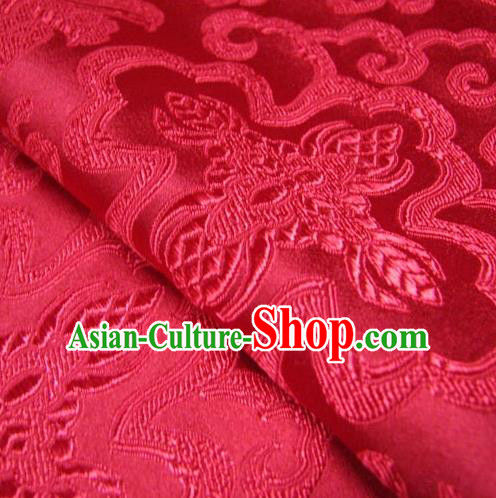 Chinese Traditional Palace Rich Pattern Design Hanfu Red Brocade Mongolian Robe Fabric Ancient Costume Tang Suit Cheongsam Material