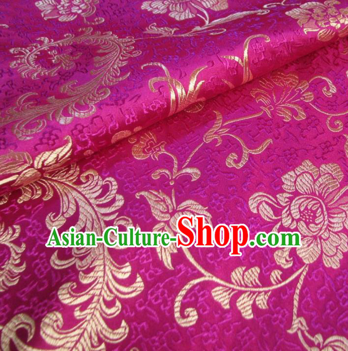 Chinese Traditional Palace Ombre Flowers Pattern Design Hanfu Rosy Brocade Fabric Ancient Costume Tang Suit Cheongsam Material
