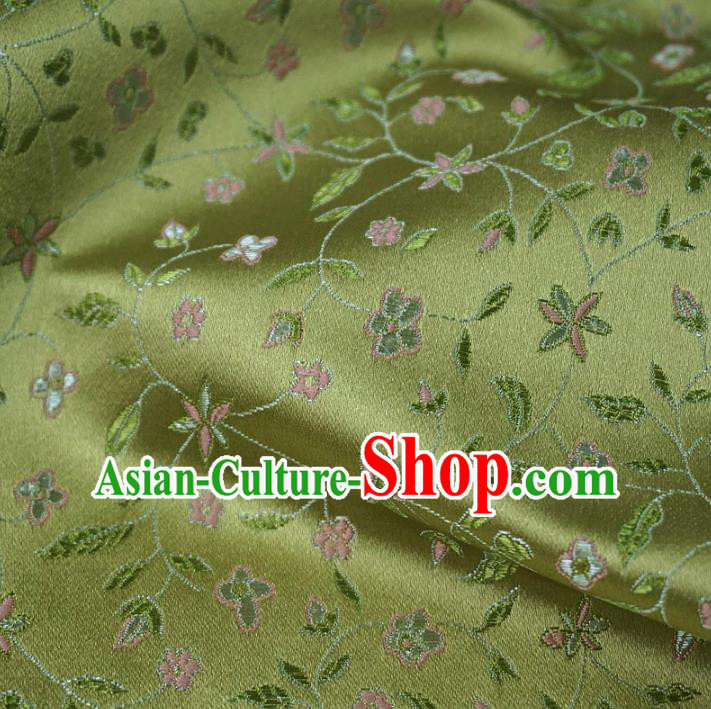 Chinese Traditional Palace Twine Pattern Hanfu Green Brocade Fabric Ancient Costume Tang Suit Cheongsam Material
