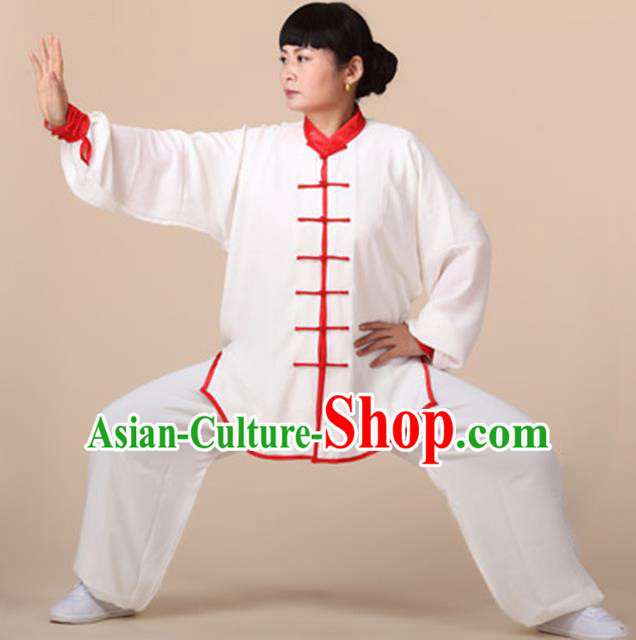 Chinese Kung Fu Linen Plated Buttons Costume, Traditional Martial Arts Tai Ji Uniform for Women for Men