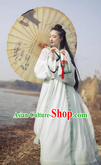 Traditional Chinese Jin Dynasty Palace Lady Costume, China Ancient Princess Hanfu Embroidered Clothing for Women