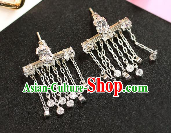 Chinese Traditional Bride Jewelry Accessories Tassel Earrings Wedding Eardrop for Women