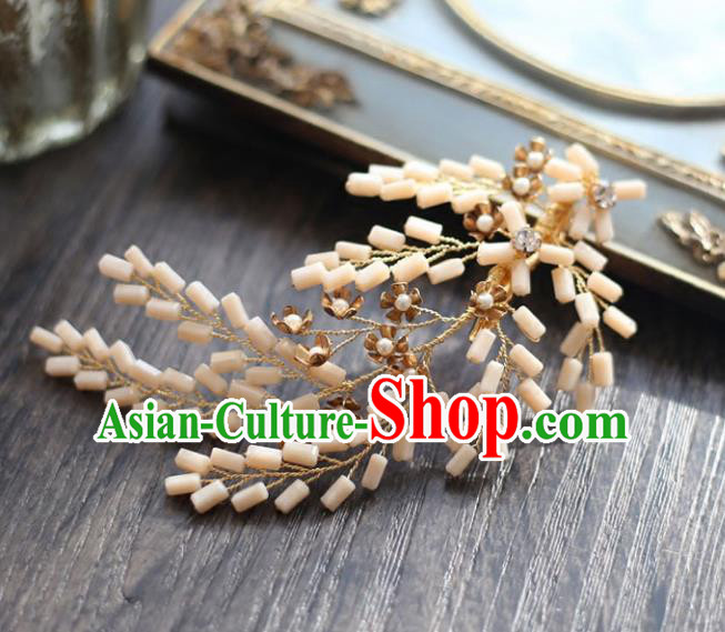 Chinese Traditional Bride Hair Accessories Baroque Wedding Beads Hair Stick for Women