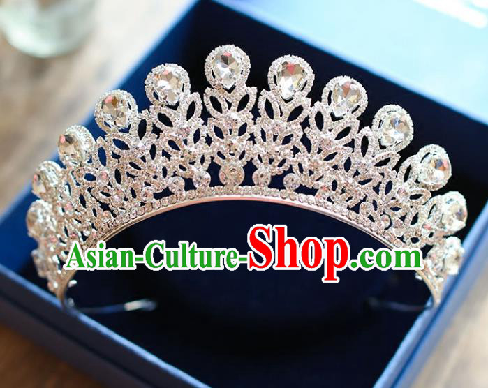 Chinese Traditional Wedding Hair Accessories Baroque Hair Clasp Bride Crystal Pearls Royal Crown for Women