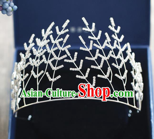 Chinese Traditional Wedding Hair Accessories Baroque Hair Clasp Crystal Royal Crown for Women