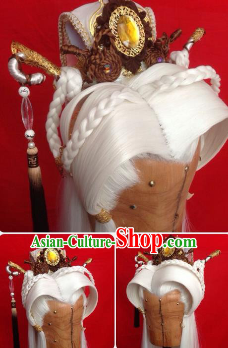Chinese Traditional Ancient Royal Prince Tuinga Hair Accessories Handmade Hairdo Crown for Men