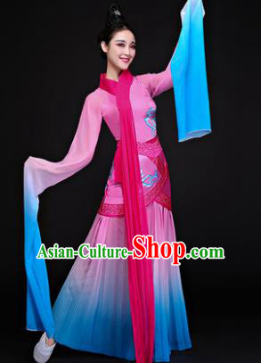 Traditional Chinese Classical Dancing Costume, China Yangko Costume Fairy Dance Hanfu Pink Clothing for Women