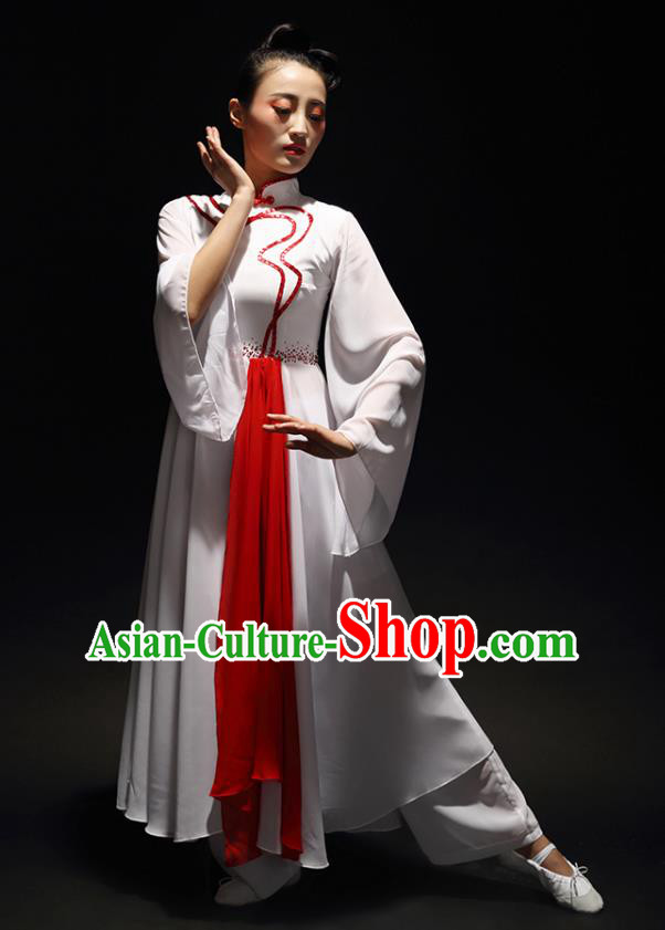 Traditional Chinese Yangge Fan Dancing Costume Modern Dance Dress Clothing