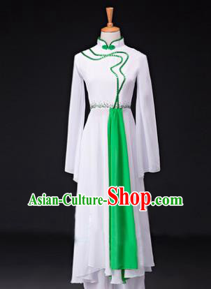 Traditional Chinese Classical Lotus Dance Costume, China Yangko Dance Green Clothing for Women