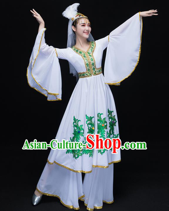 Traditional Chinese Uyghur Nationality Dance Costume, Chinese Uigurian Minority Nationality Dance Dress Clothing for Women