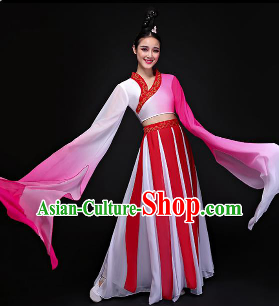 Traditional Chinese Classical Water Sleeve Dance Costume, China Yangko Folk Dance Clothing for Women