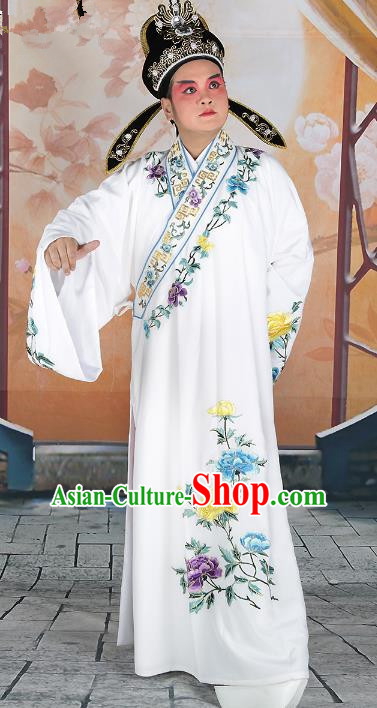 Chinese Beijing Opera Young Men Scholar Embroidered Costume, China Peking Opera Niche Embroidery Clothing
