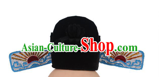 Asian Chinese Beijing Opera County Magistrate Hats, Traditional China Peking Opera Lang Scholar Headwear