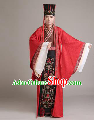 Traditional Chinese Han Dynasty Bridegroom Wedding Costume, China Ancient Minister Hanfu Clothing for Men
