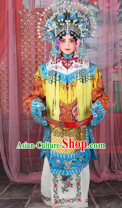 Chinese Beijing Opera Actress Imperial Concubine Costume Embroidered Robe, China Peking Opera Diva Clothing and Phoenix Coronet