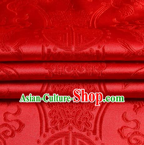 Chinese Royal Palace Traditional Costume Pattern Design Red Brocade Fabric, Chinese Ancient Clothing Drapery Hanfu Cheongsam Material