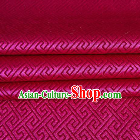 Chinese Royal Palace Traditional Costume Back Pattern Rosy Satin Brocade Fabric, Chinese Ancient Clothing Drapery Hanfu Cheongsam Material