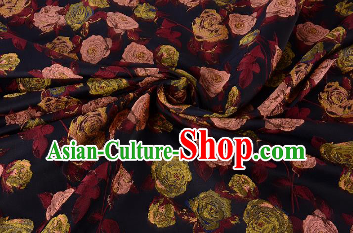 Chinese Traditional Costume Royal Palace Printing Rose Brocade Fabric, Chinese Ancient Clothing Drapery Hanfu Cheongsam Material