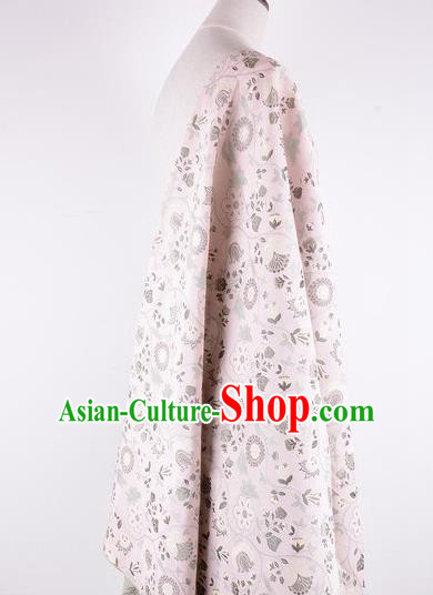 Chinese Traditional Costume Royal Palace Pattern Pink Brocade Fabric, Chinese Ancient Clothing Drapery Hanfu Cheongsam Material