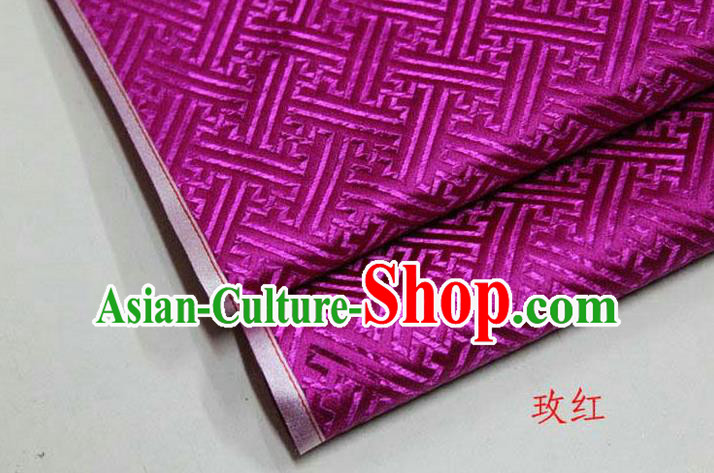 Chinese Traditional Costume Royal Palace Pattern Mongolian Robe Rosy Brocade Fabric, Chinese Ancient Clothing Drapery Hanfu Cheongsam Material