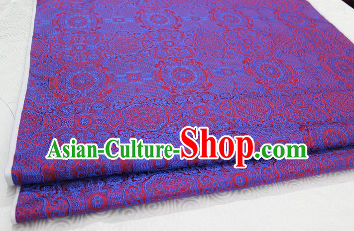 Chinese Traditional Royal Palace Pattern Mongolian Robe Purple Brocade Fabric, Chinese Ancient Costume Drapery Hanfu Cheongsam Material