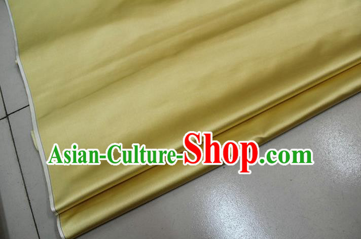 Chinese Traditional Royal Palace Mongolian Robe Yellow Satin Brocade Fabric, Chinese Ancient Costume Drapery Hanfu Cheongsam Material