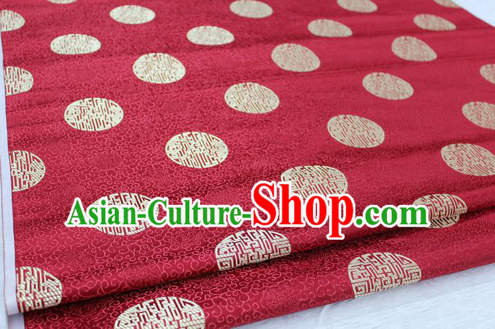 Chinese Traditional Royal Palace Longevity Pattern Mongolian Robe Red Brocade Fabric, Chinese Ancient Costume Drapery Hanfu Tang Suit Material