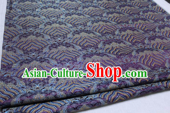 Chinese Traditional Royal Palace Pattern Mongolian Robe Purple Brocade Fabric, Chinese Ancient Emperor Costume Drapery Hanfu Tang Suit Material