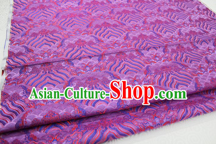 Chinese Traditional Royal Palace Pattern Mongolian Robe Amaranth Brocade Fabric, Chinese Ancient Emperor Costume Drapery Hanfu Tang Suit Material