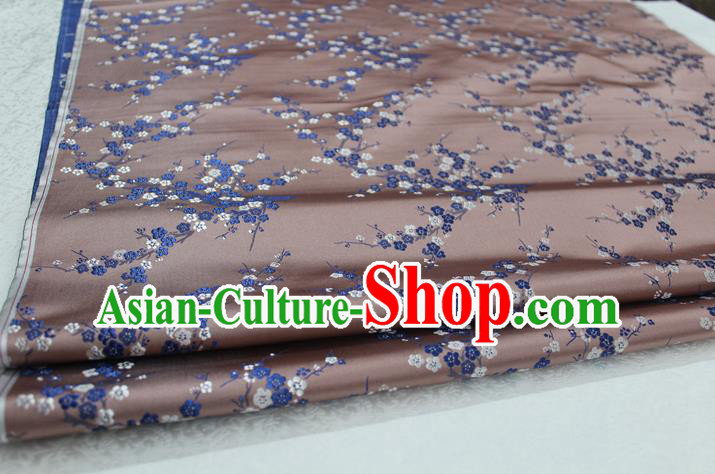 Chinese Traditional Royal Palace Wintersweet Pattern Cheongsam Incarnadine Brocade Fabric, Chinese Ancient Emperor Costume Drapery Hanfu Tang Suit Material