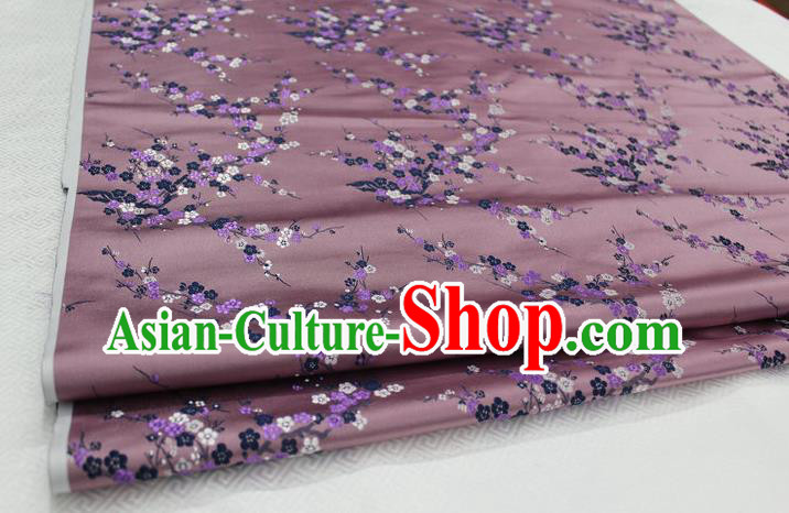 Chinese Traditional Royal Palace Wintersweet Pattern Cheongsam Deep Pink Brocade Fabric, Chinese Ancient Emperor Costume Drapery Hanfu Tang Suit Material
