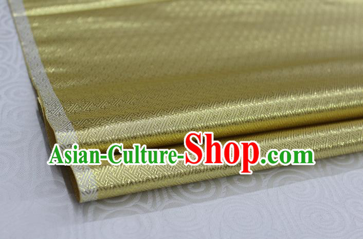 Chinese Traditional Royal Palace Pattern Mongolian Robe Light Golden Brocade Fabric, Chinese Ancient Emperor Costume Drapery Hanfu Tang Suit Material