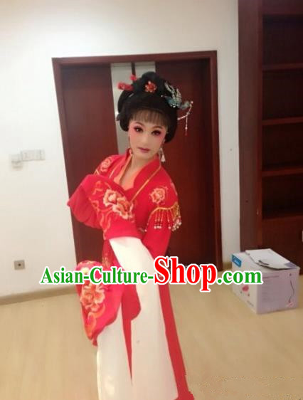 Traditional Ancient Chinese Yueju Opera Dancing Costume, Chinese Folk Dance Water Sleeves Dress, Chinese Imperial Emperess Embroidery Costume for Women