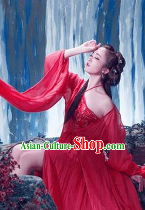 Traditional Ancient Chinese Imperial Consort Sexy Costume, Elegant Hanfu Clothing Chinese Han Dynasty Imperial Emperess Water Sleeves Clothing for Women