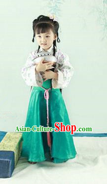 Traditional Ancient Chinese Imperial Princess Children Costume, Chinese Tang Dynasty Little Girls Dress, Cosplay Chinese Princess Hanfu Clothing for Kids
